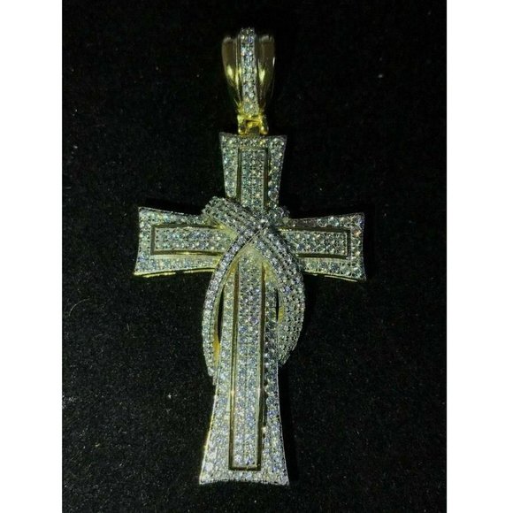 Harlembling 14k Gold Silver Cross Crucifix Pendant